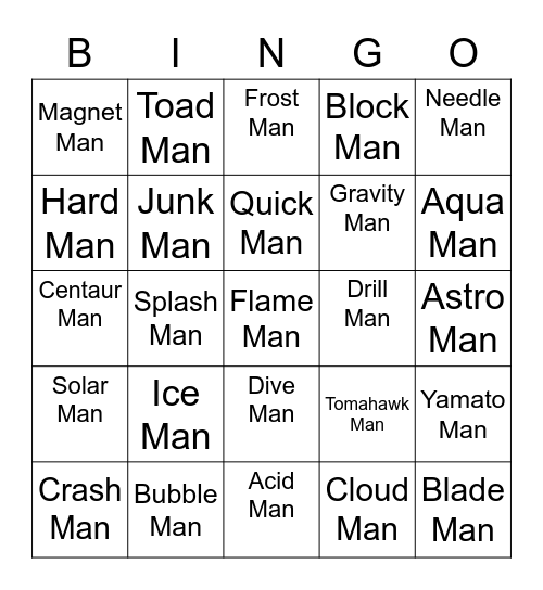Ralfonic Round 1 [Robot Masters] Bingo Card