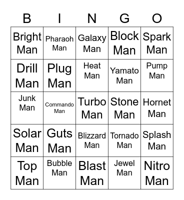 Lycanroc Round 1 [Robot Masters] Bingo Card
