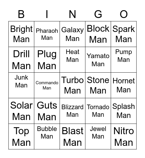 Lycanroc Round 1 [Robot Masters] Bingo Card