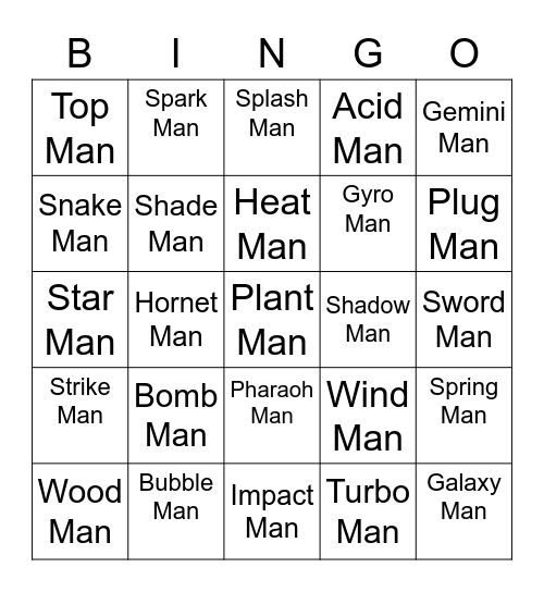 Torchic Round 1 [Robot Masters] Bingo Card