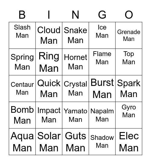 Torchic Round 2 [Robot Masters] Bingo Card