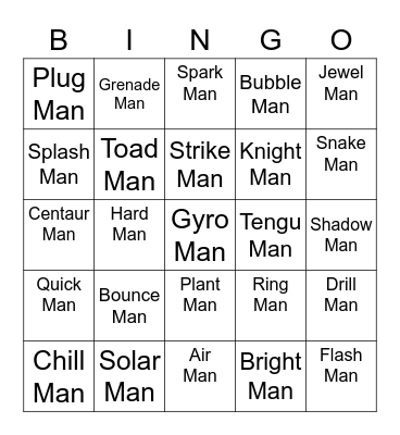 Irri Round 2 [Robot Masters] Bingo Card