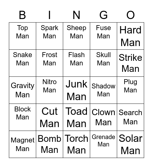Miso Round 1 [Robot Masters] Bingo Card