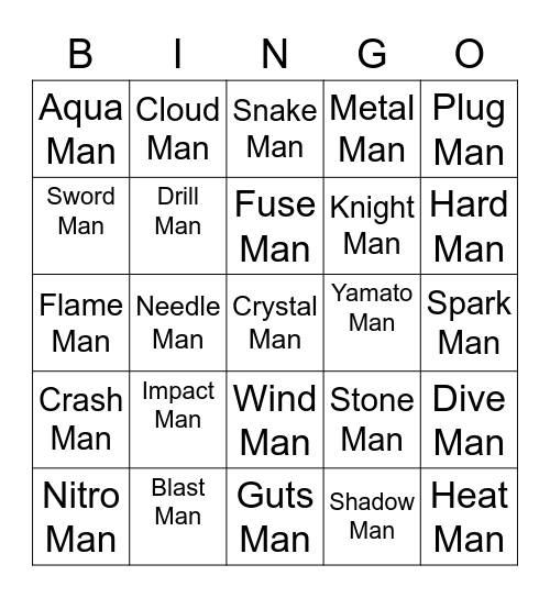 Miso Round 2 [Robot Masters] Bingo Card