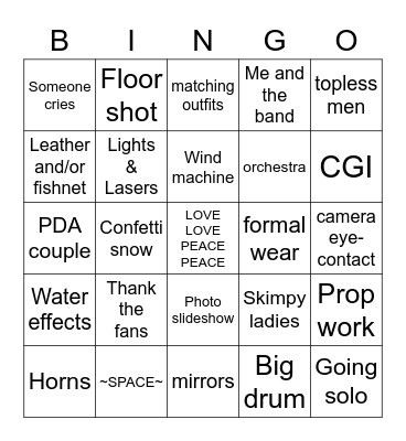 Eurovision 2023 Bingo Card