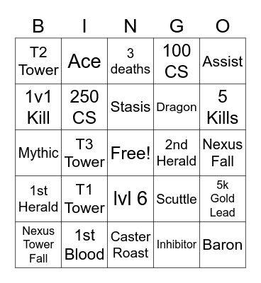 MSI Bingo Card