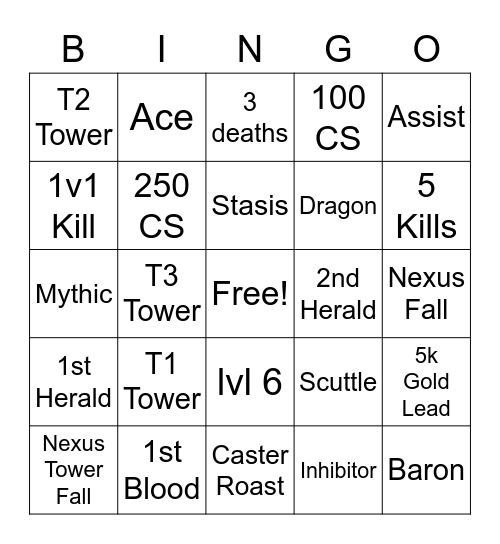 MSI Bingo Card