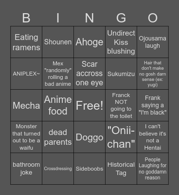 WEEB CARD Bingo Card