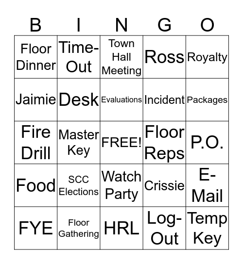 TCREW Bingo Card
