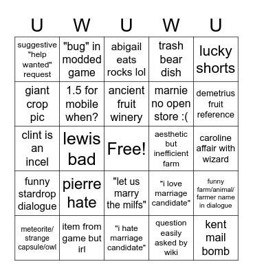 siuras! Bingo Card