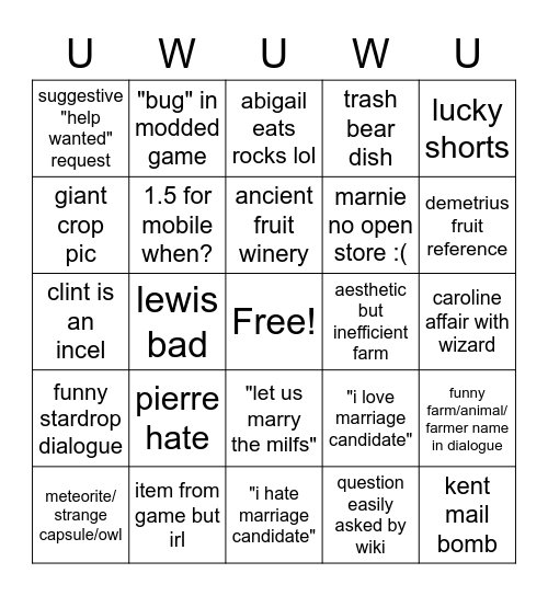 siuras! Bingo Card