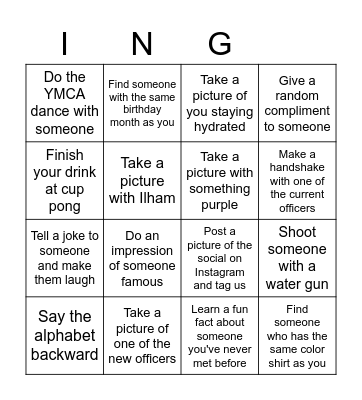 Interact Social Bingo Card