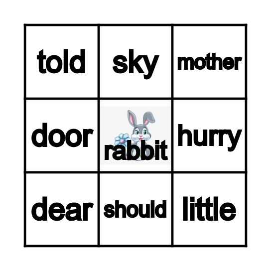 Little Rabbit's Tale Bingo Card