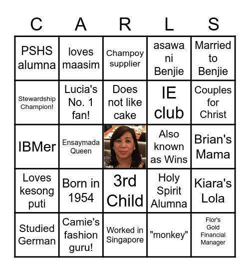 Carina's Bingo Card