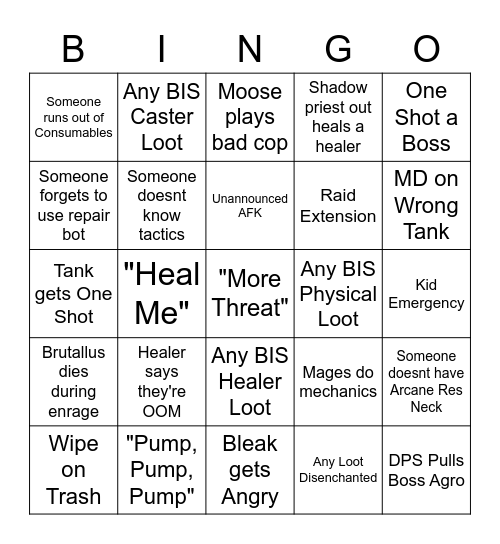 Hecasino Bingo Card