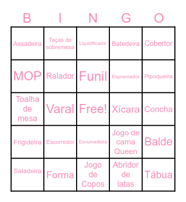 Chá de Casa Nova da Heloisa ♥ Bingo Card
