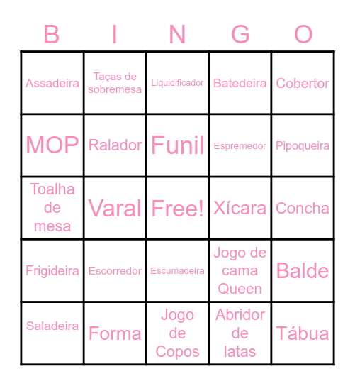 Chá de Casa Nova da Heloisa ♥ Bingo Card