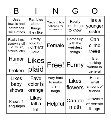 How Much Do You Have In Common With Autumn? Bingo Card