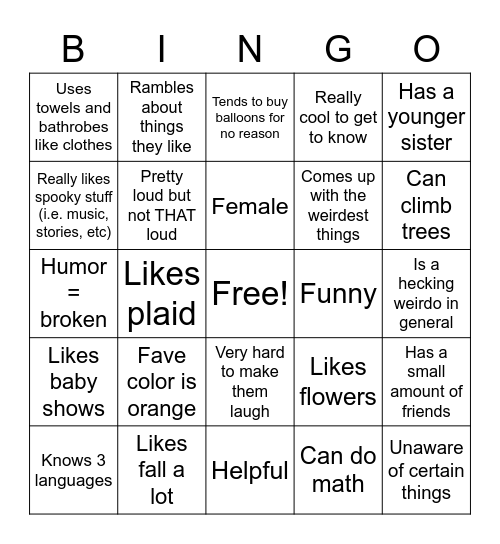 How Much Do You Have In Common With Autumn? Bingo Card
