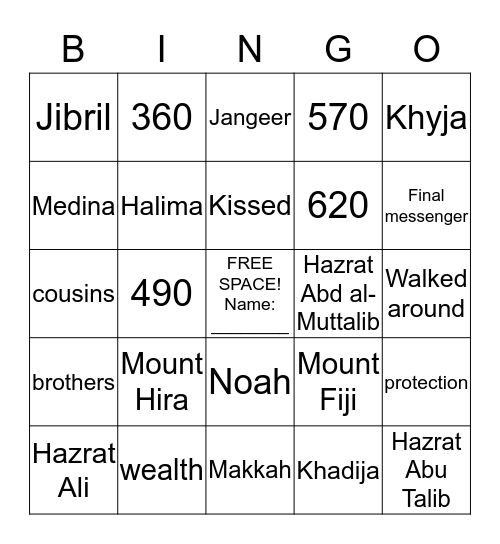 Our Early History Bingo Card