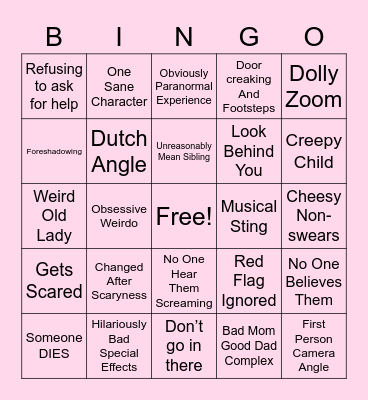 The Haunting Hour Bingo Card