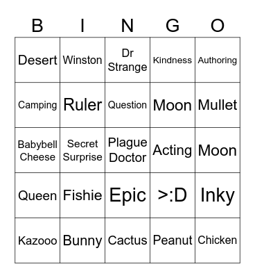 Peanut's BINGO Den Bingo! Bingo Card