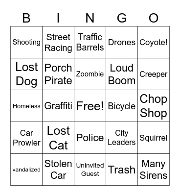 Nextdoor Bingo Card