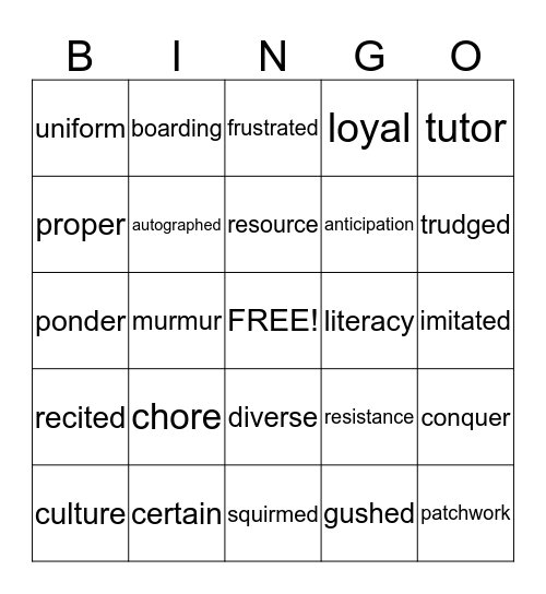Vocabulary - Schools Around the World Bingo Card