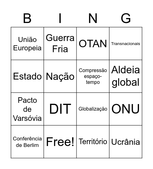 Bingo Geopolítica Bingo Card
