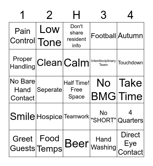 All Staff In-Service Bingo Card