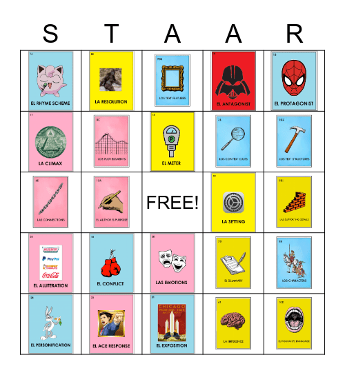 STAAR REVIEW LOTERIA! Bingo Card