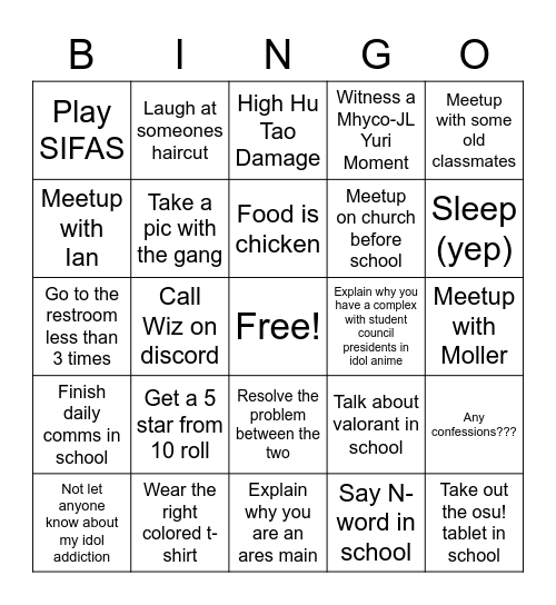 Meetup Bingo Card