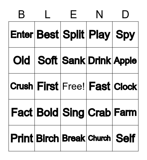 Blend Bingo Card