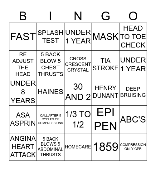 REVIEW Bingo Card