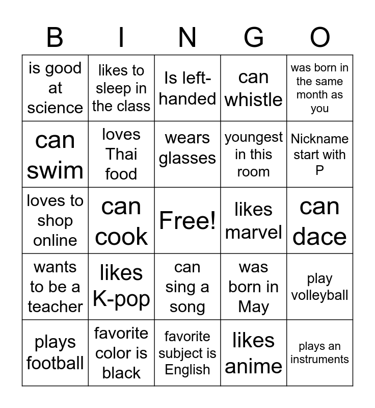 funny bingo get to know you