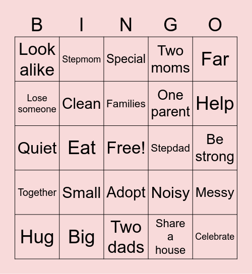The Family Book Bingo Card