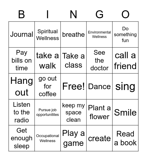 Harambee Bingo Card