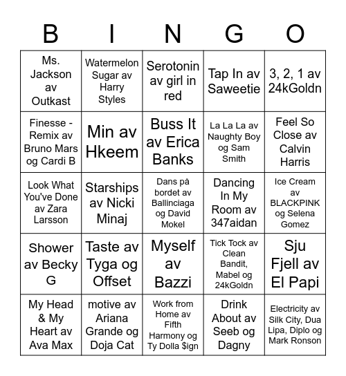 S Ø T T N E M A I Bingo Card