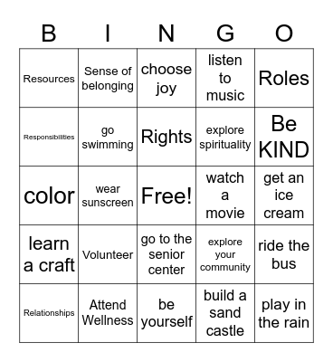 Harambee Bingo Card