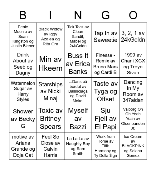 S Ø T T N E M A I Bingo Card