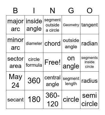 circle Bingo Card