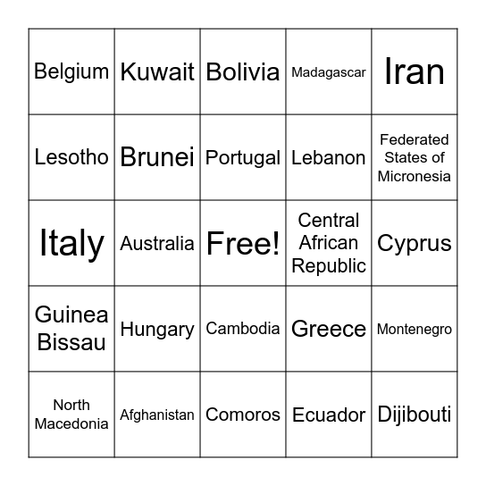 Bingo Card