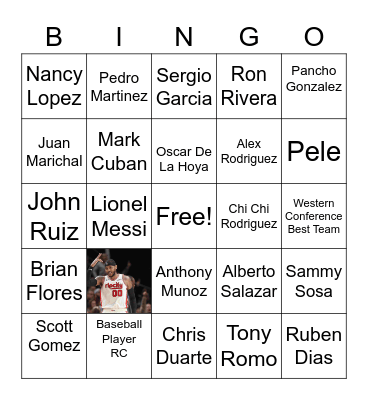 Latino Sports Bingo Card