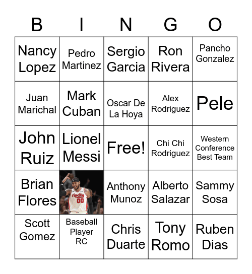 Latino Sports Bingo Card