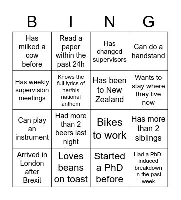 KDSA Bingo Card