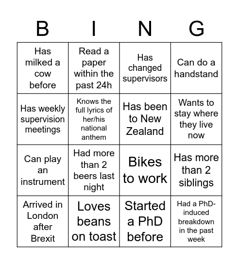 KDSA Bingo Card