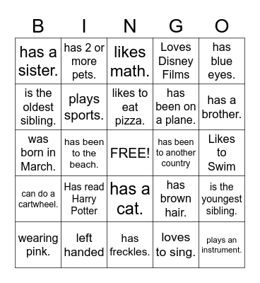 Brownie Bingo! Bingo Card