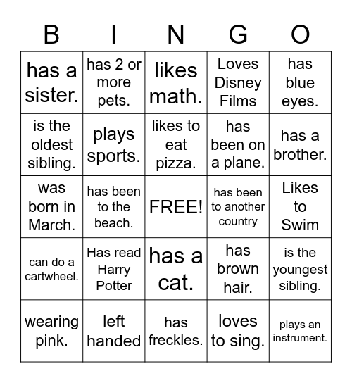 Brownie Bingo! Bingo Card