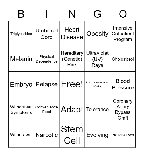 Hot Topics Bingo Card