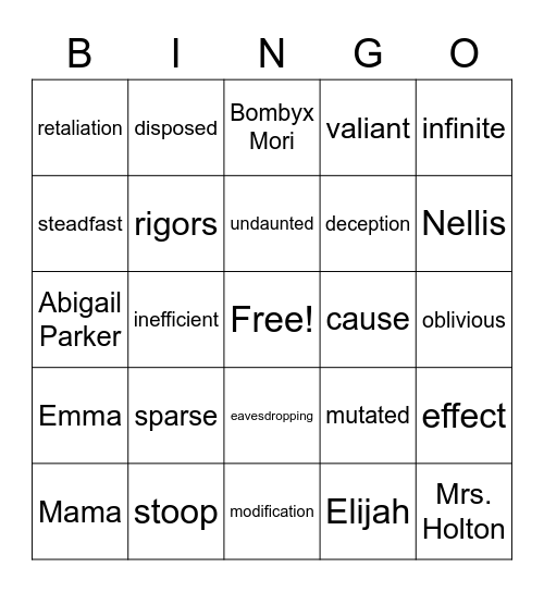 Wonders Vocabulary Bingo Card